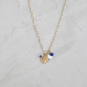 Naszyjnik z lapis lazuli i zawieszką Bell