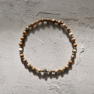 Bransoletka męska jaspis i piryt różaniec no. 450