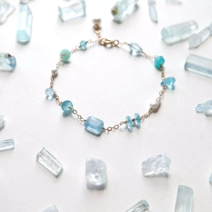 Bransoletka z niebieskich kamieni szlachetnych AQUA candy chain