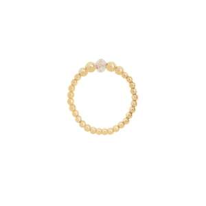 Pierścionek elastyczny gold one swarovski