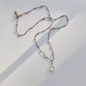 Naszyjnik silk różowy kwarc No. 199