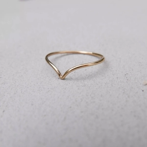 Pierścionek gold slim chevron