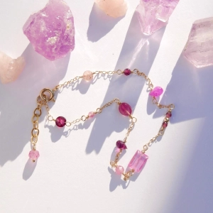 Bransoletka z różowych kamieni szlachetnych Pink Candy Chain 