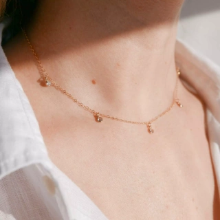 Choker gold shine z cyrkoniami
