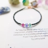 Czarna bransoletka handmade z kamieniami naturalnymi – prezent dla niej