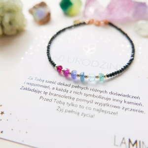 Idealny prezent na 60 urodziny bransoletka z kamieniami 