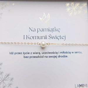 Elegancka bransoletka komunijna z perłą