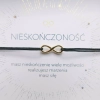 bransoletka nieskończoności z czarnym sznurkiem złota