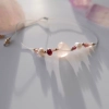 Bransoletka handmade z zawieszką w kształcie serca i naturalnymi kamieniami