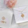 Prezent dla mamy z sercem naszyjnik handmade z różowym kwarcem