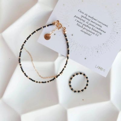 Biżuteria handmade dla niej bransoletka i pierścionek.webp