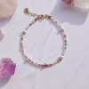 Bransoletka handmade z kamieniem księżycowym, kunzytem, kwarcem i perłą