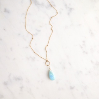 Naszyjnik larimar unikat No. 79