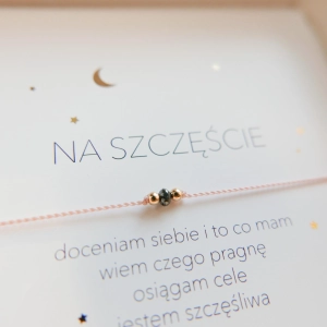 Bransoletka na szczęście z czarnym diamentem Karbonado na sznurku