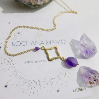 Elegancki naszyjnik dla mamy z naturalnym ametystem