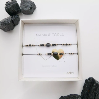 Bransoletki dla mamy i córki z ochronnym turmalinem i spinelem