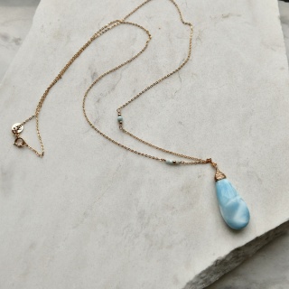Naszyjnik larimar unikat No. 150