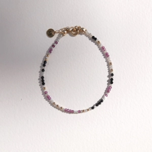 Bransoletka labradoryt, granat, spinel MIX