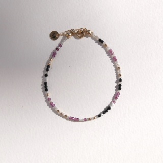 Bransoletka labradoryt, granat, spinel MIX