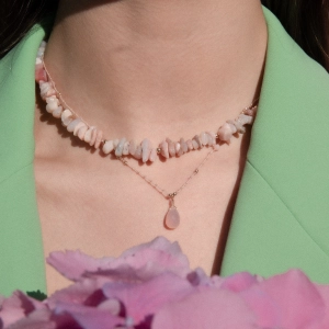 Naszyjnik choker crunchy opal peruwiański