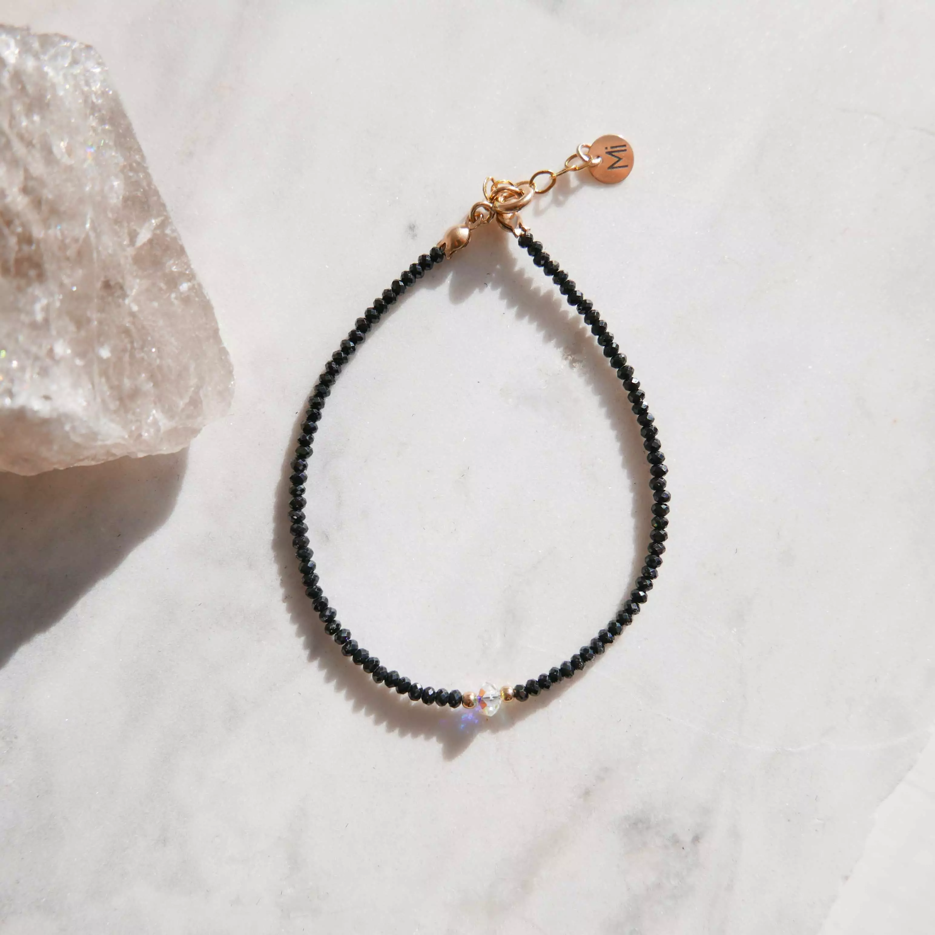 Bransoletka spinel z kryształem Swarovskiego